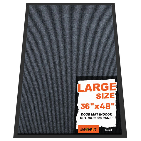 BesWin extra large front door mat traps dirt and moisture at the entry
