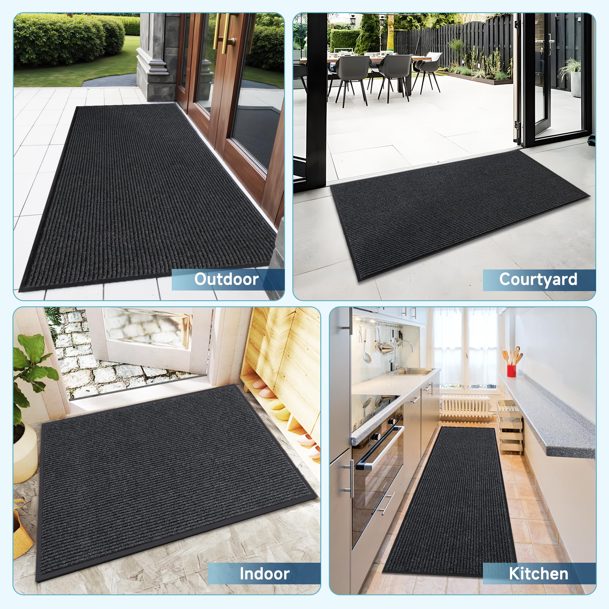 BesWin non slip rubber backing doormat prevents curling and slips at thresholds