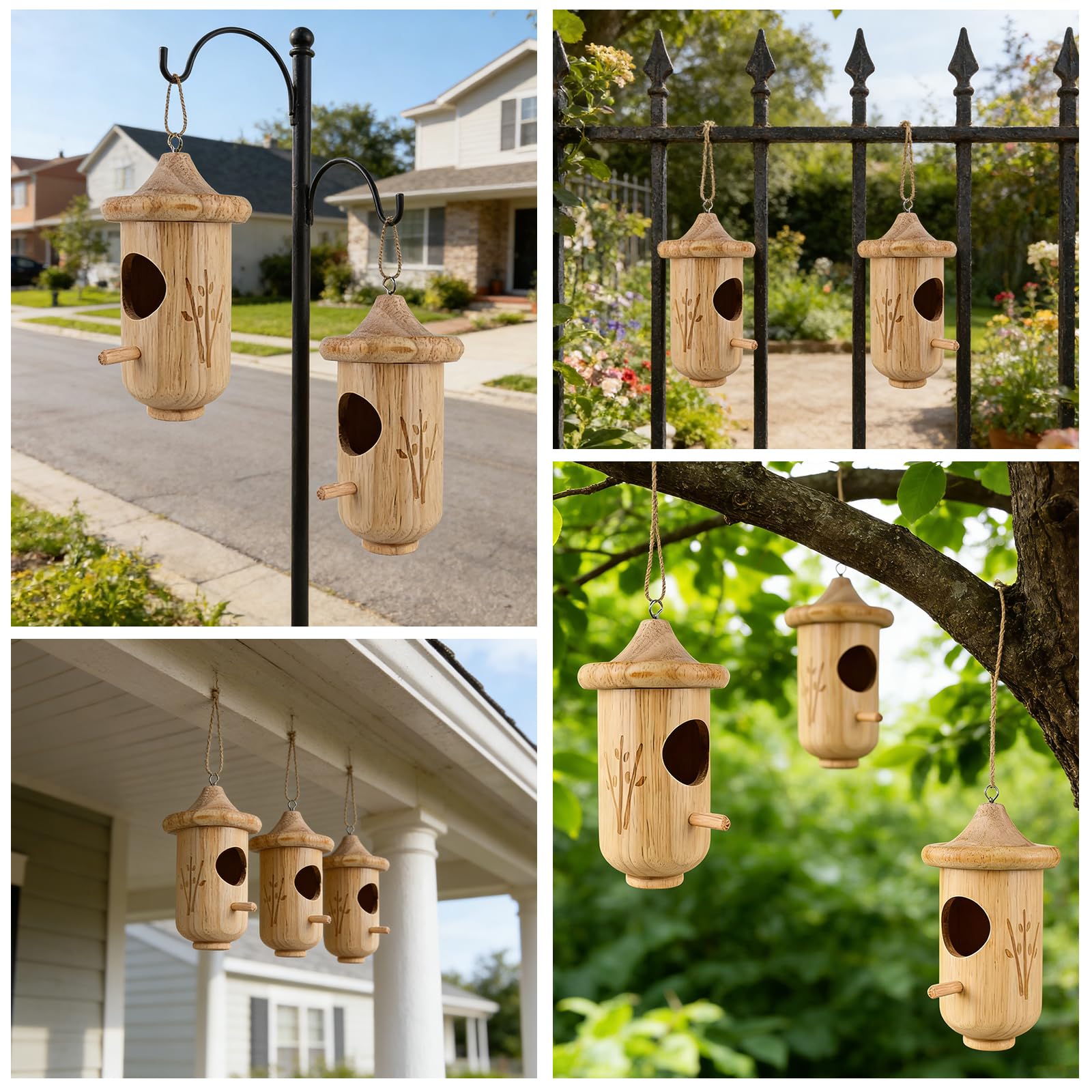BESWORLDS hummingbird house with drain hole and vent for dry nests
