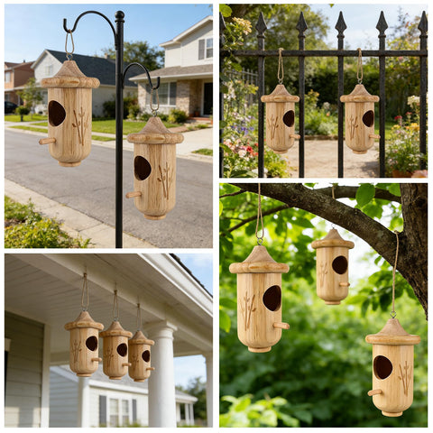 BESWORLDS hummingbird house with drain hole and vent for dry nests