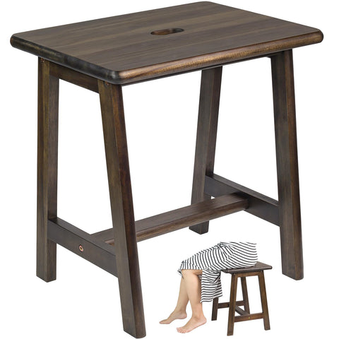 BETSEO Acacia stool assembled-ready easy to use in any room