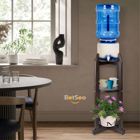 BETSEO two round shelves provide convenient space for cups and accessories.