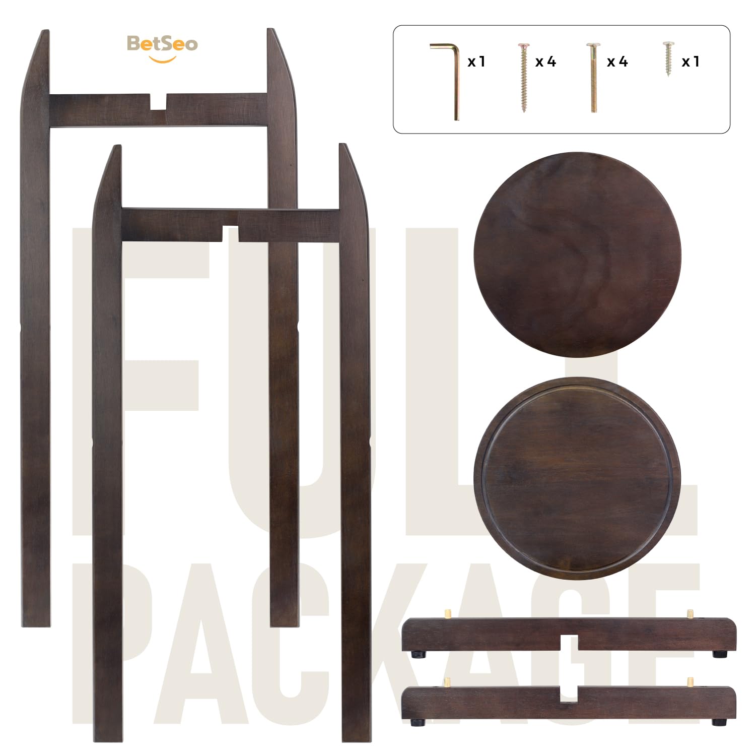 BETSEO solid wood construction offers a durable, smooth surface for daily use.