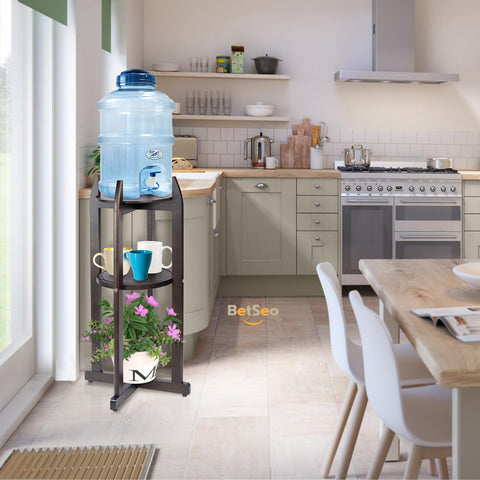 BETSEO walnut stand complements kitchens and living spaces and offices.