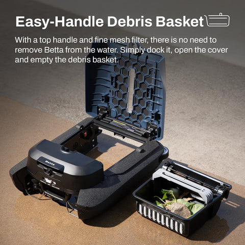 Betta Flex in action for daily debris removal and clearer water.