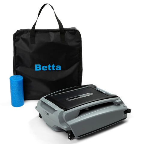 Betta SE Plus solar charging panel powering extended pool cleaning.