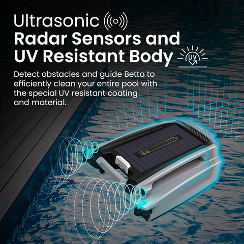 Betta SE Plus ultrasonic radar detects obstacles during cleaning