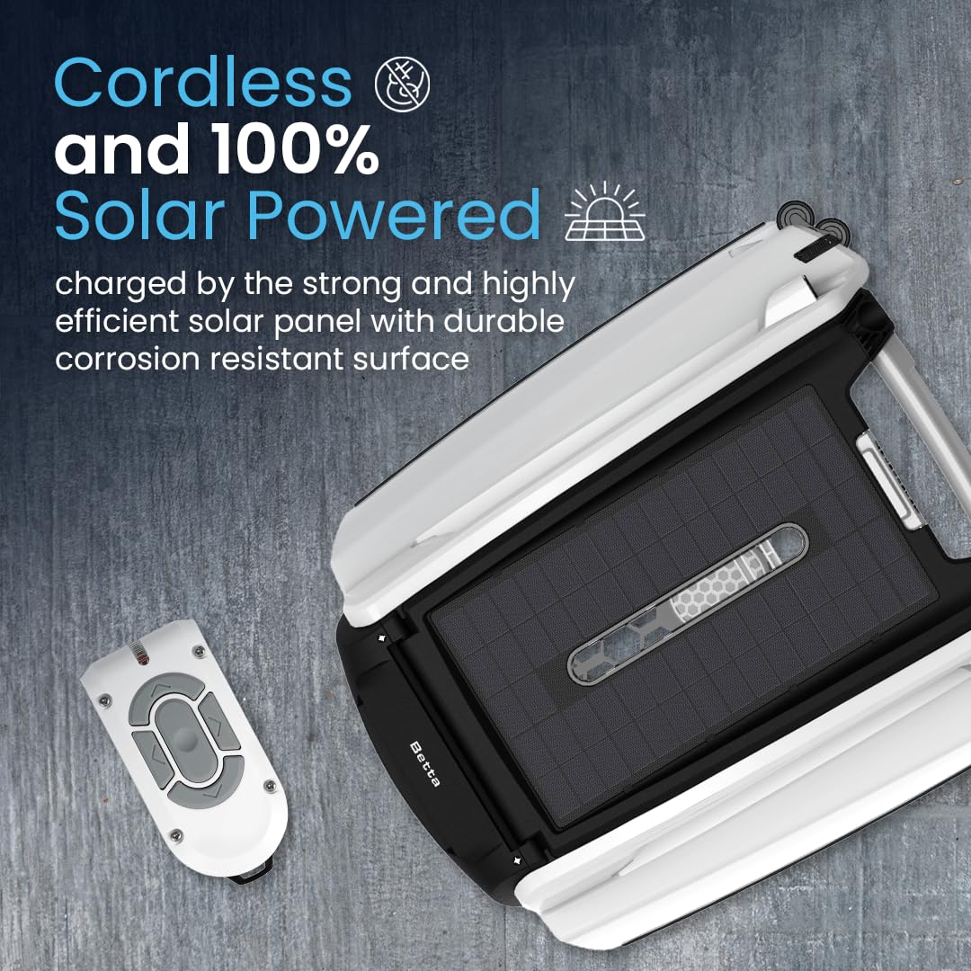 Betta SE solar skimmer bumper rods help it avoid obstacles during cleaning.