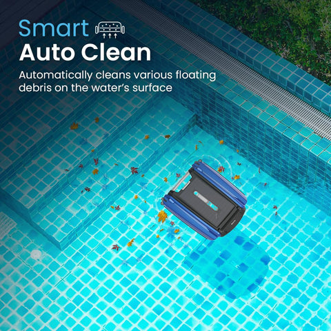 Betta SE solar skimmer in sun charging, ready for continuous cleaning