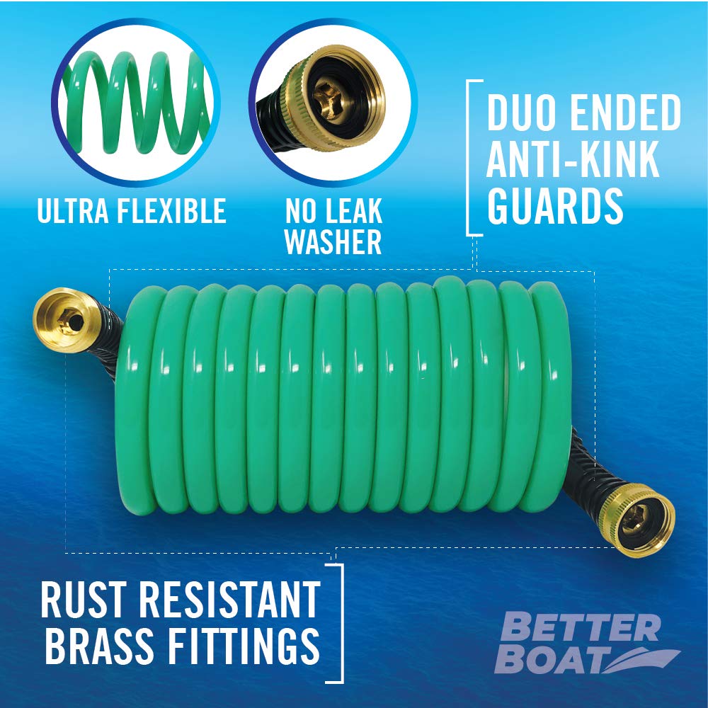 Brass connectors enable corrosion resistance for reliable boat and RV wash connections.