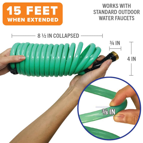 Fifteen-foot length provides versatile reach for garden and dockside tasks.