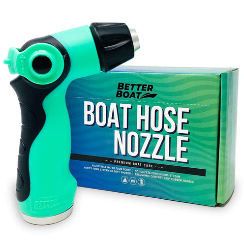 Better Boat hose nozzle with adjustable spray pattern for versatile cleaning tasks.
