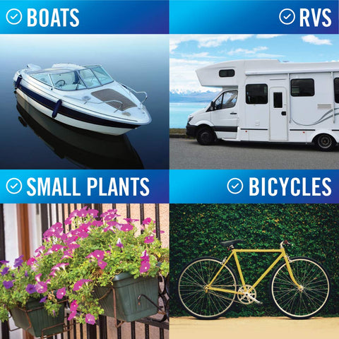 RV wash and marine washdown ready with flexible reach to tight spots.