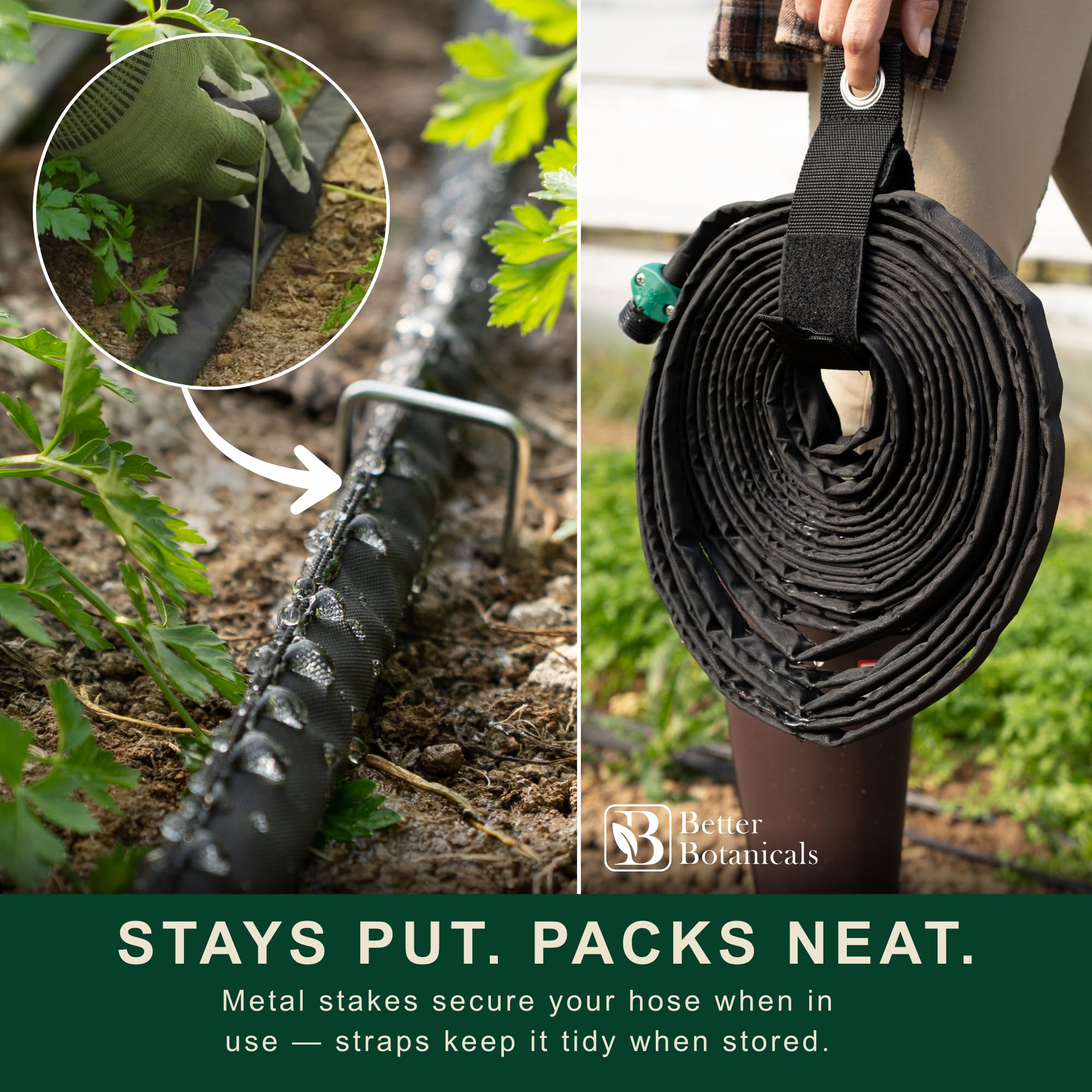 Better Botanicals hose ready for drip irrigation with timers and fittings