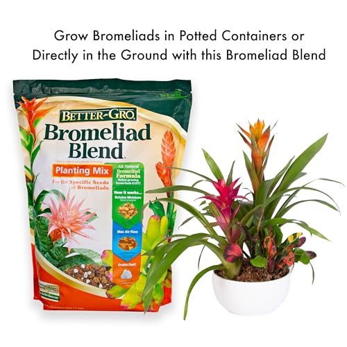 Better-Gro Bromeliad Blend 8 Qt bottle pour illustrates easy watering and distribution.