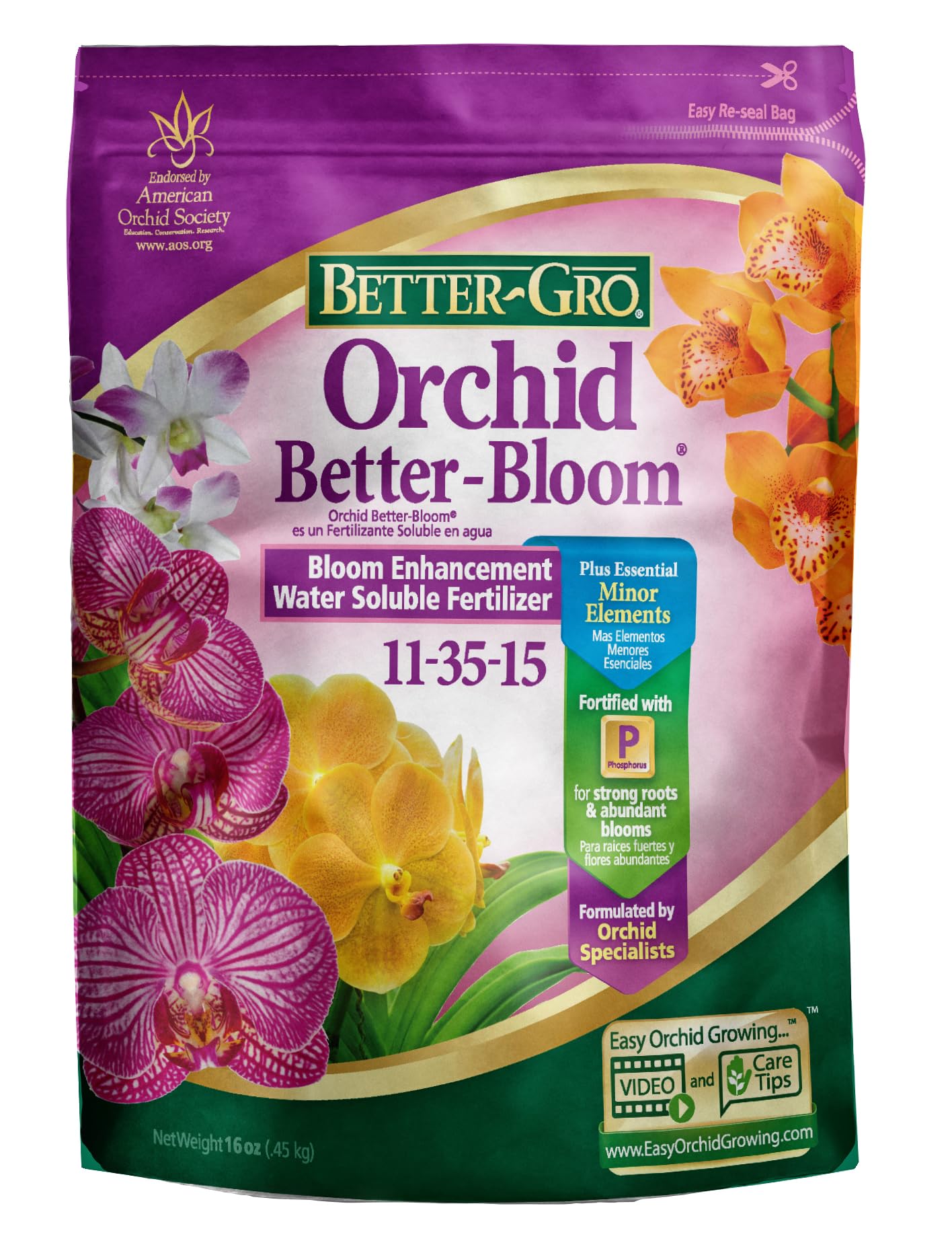 Better-Gro Orchid Plus Bloom Booster bottle for vibrant orchid blooms