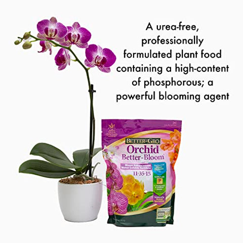 Better-Gro Orchid Plus Bloom Booster with dosage teaspoon for precise feeding