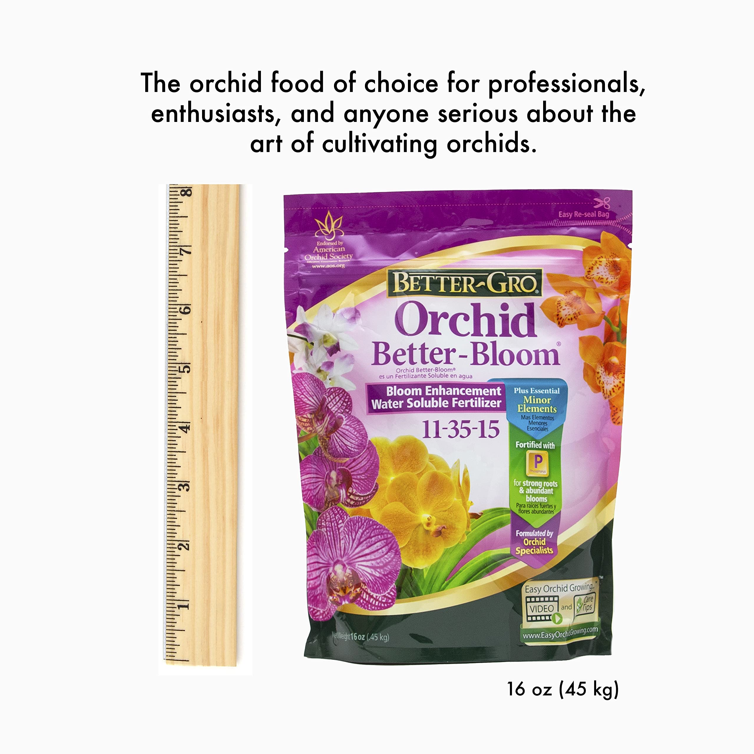 Better-Gro Orchid Plus Bloom Booster phosphorus-rich formula for bold color