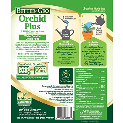 Better-Gro Orchid Plus dissolves easily in water for quick feeding.
