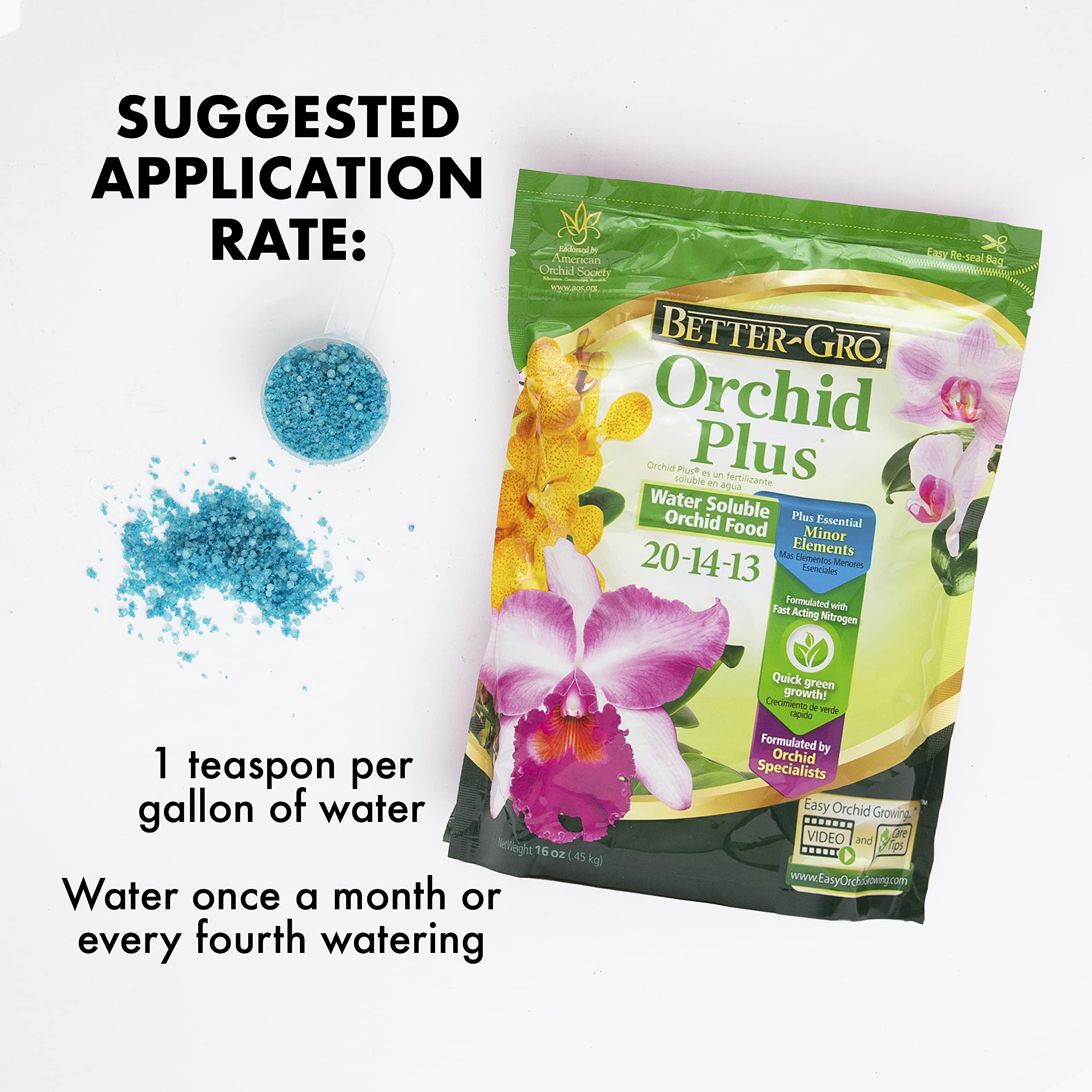 Better-Gro Orchid Plus ideal for indoor potted plants and tropical varieties.