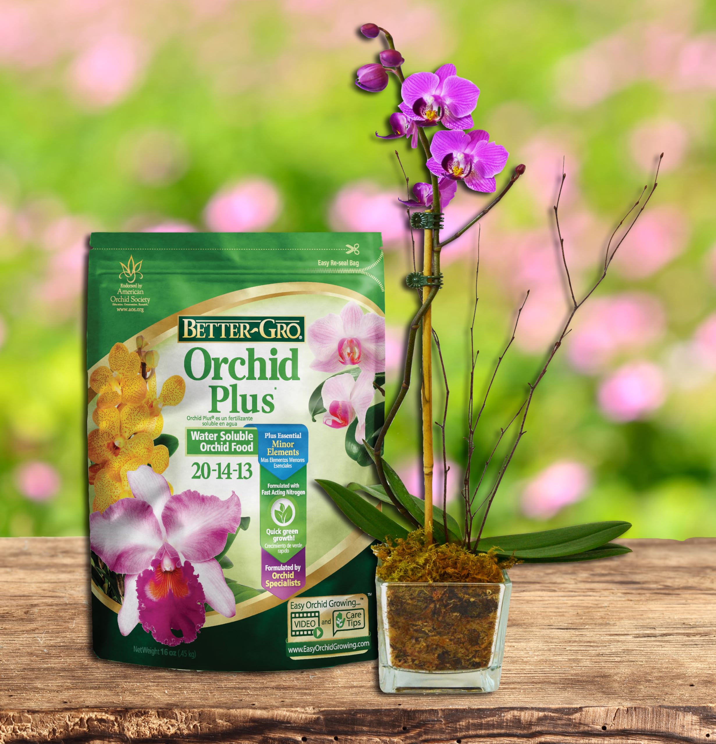 Better-Gro Orchid Plus includes minor elements to address potting mix deficiencies.