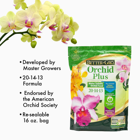 Better-Gro Orchid Plus resealable bag keeps fertilizer fresh between uses.