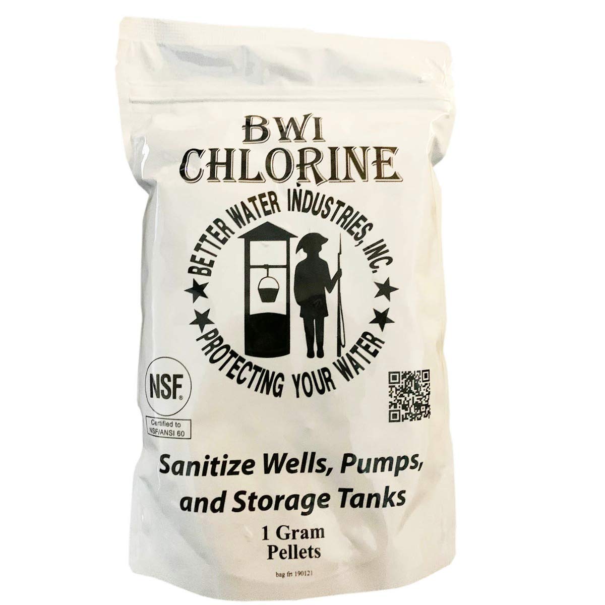 Better Water Industries C21044 chlorine pellets in packaging for reliable water disinfection