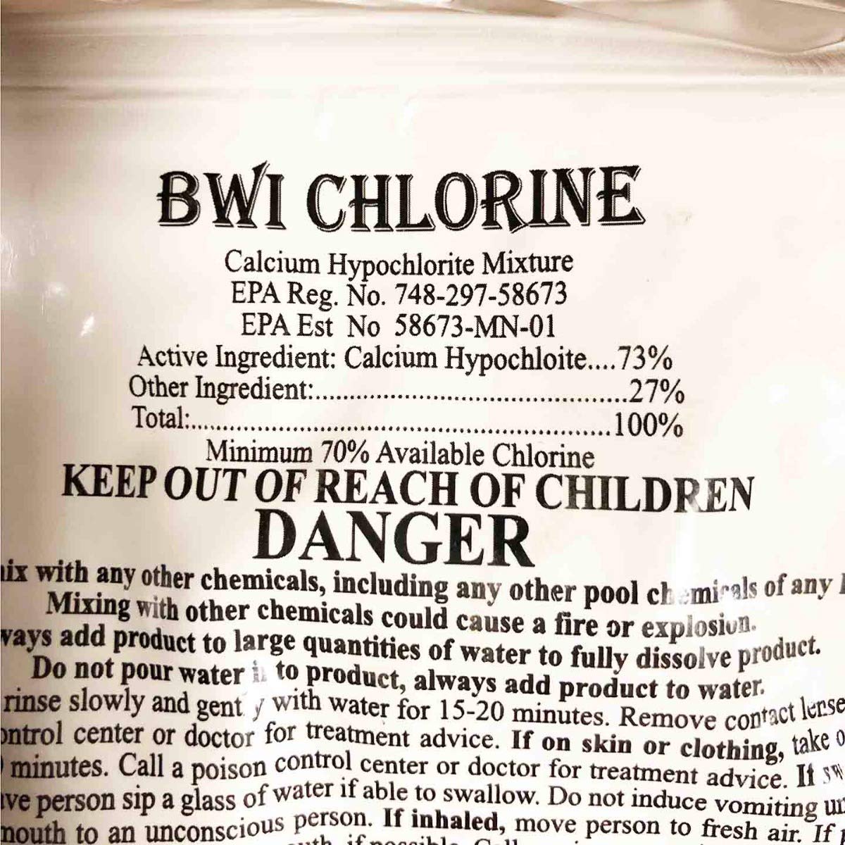 Better Water Industries C21044 chlorine pellets used in wells and irrigation settings for purification