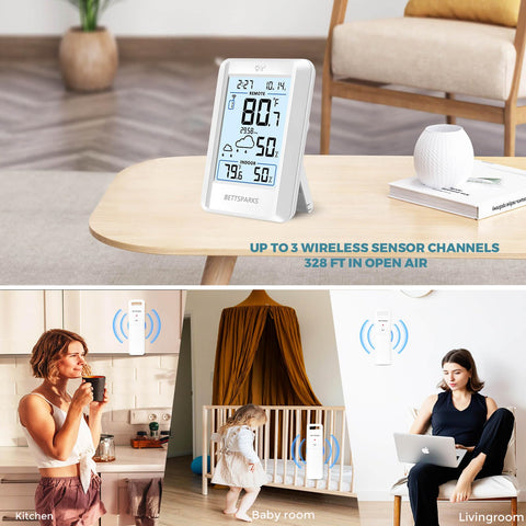 Bettsparks table-top and wall-mount compatible weather station setup.