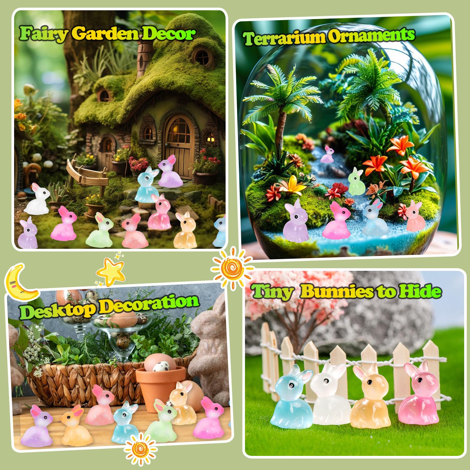 BETURETOP colored mini bunnies offer versatile DIY decorating ideas.