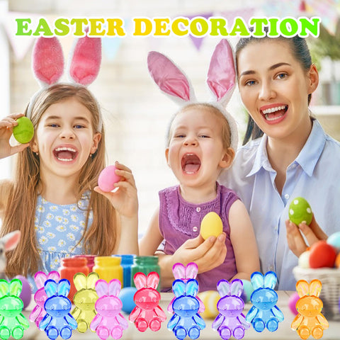 Compact resin bunny ornaments suitable for fish tanks and flower pots.