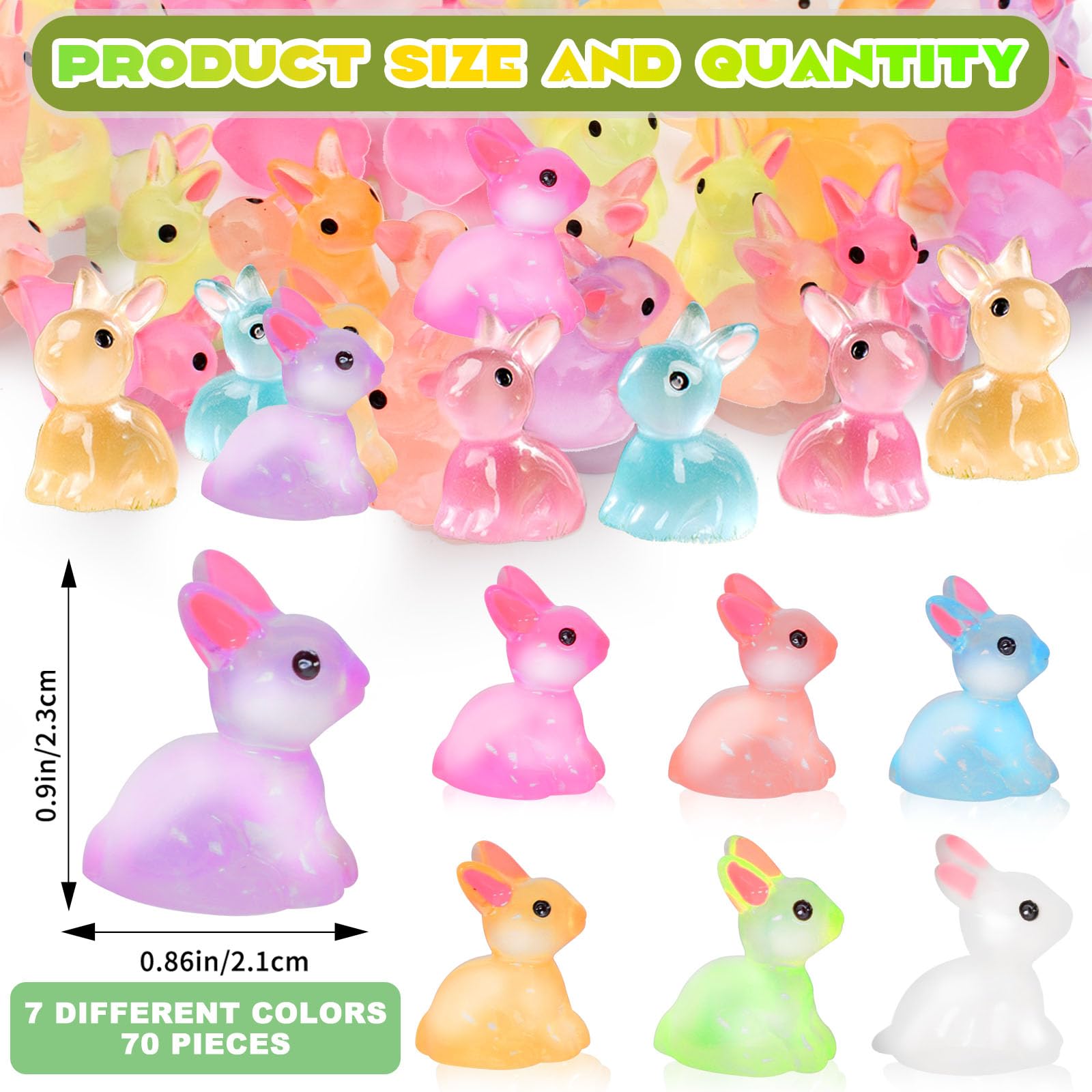 BETURETOP resin bunny egg fillers add cute color to Easter eggs.