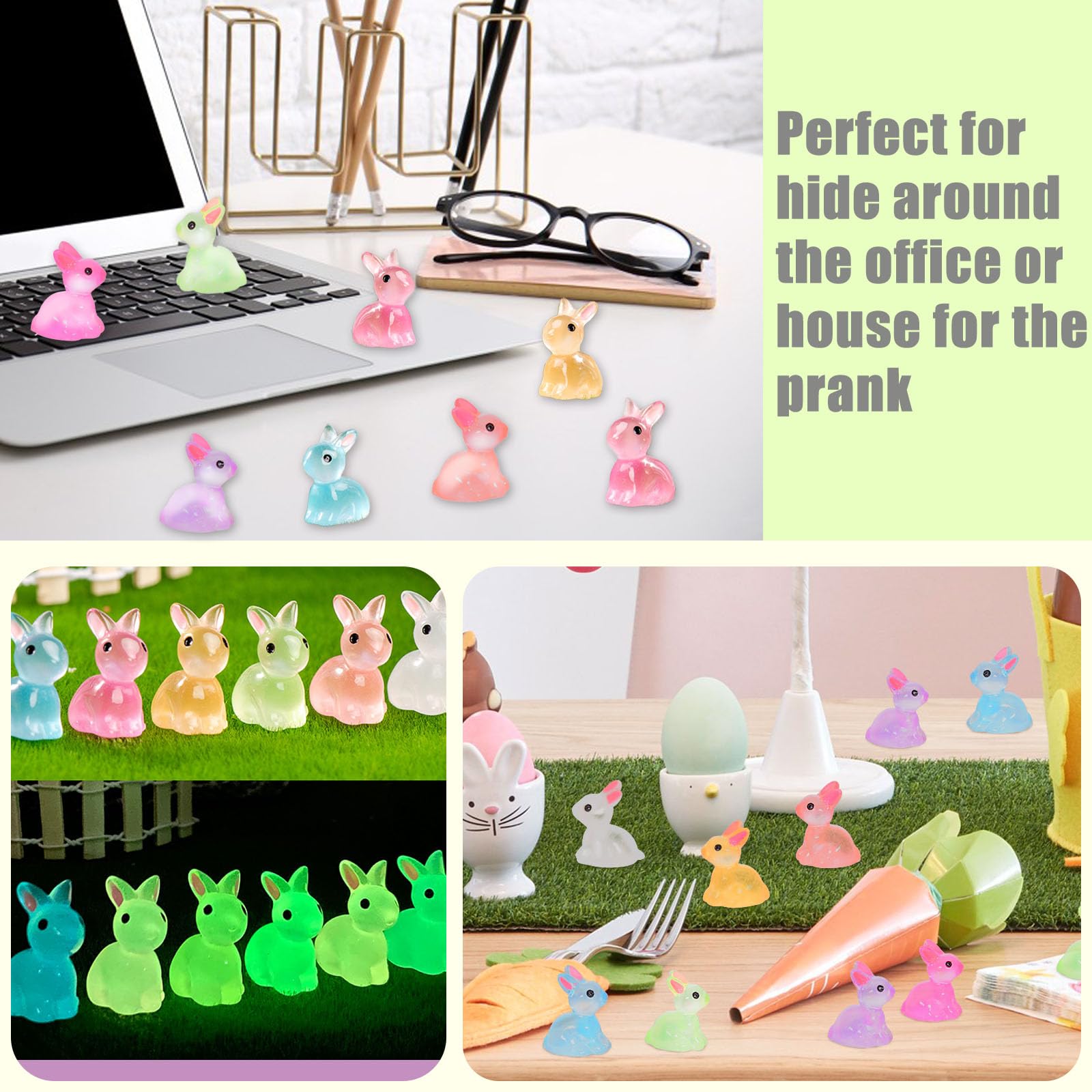 BETURETOP waterproof mini bunny figures withstand indoor and outdoor display.