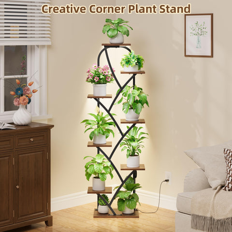 BEVAURORA 8-tier display organizes plants and decor in tight spaces.