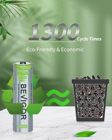 BEVIGOR AA 1000mAh NiMH battery delivering durable power for outdoor lights