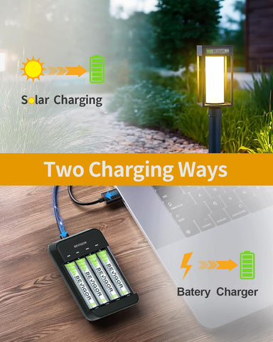 BEVIGOR outdoor garden light AA powers landscape fixtures