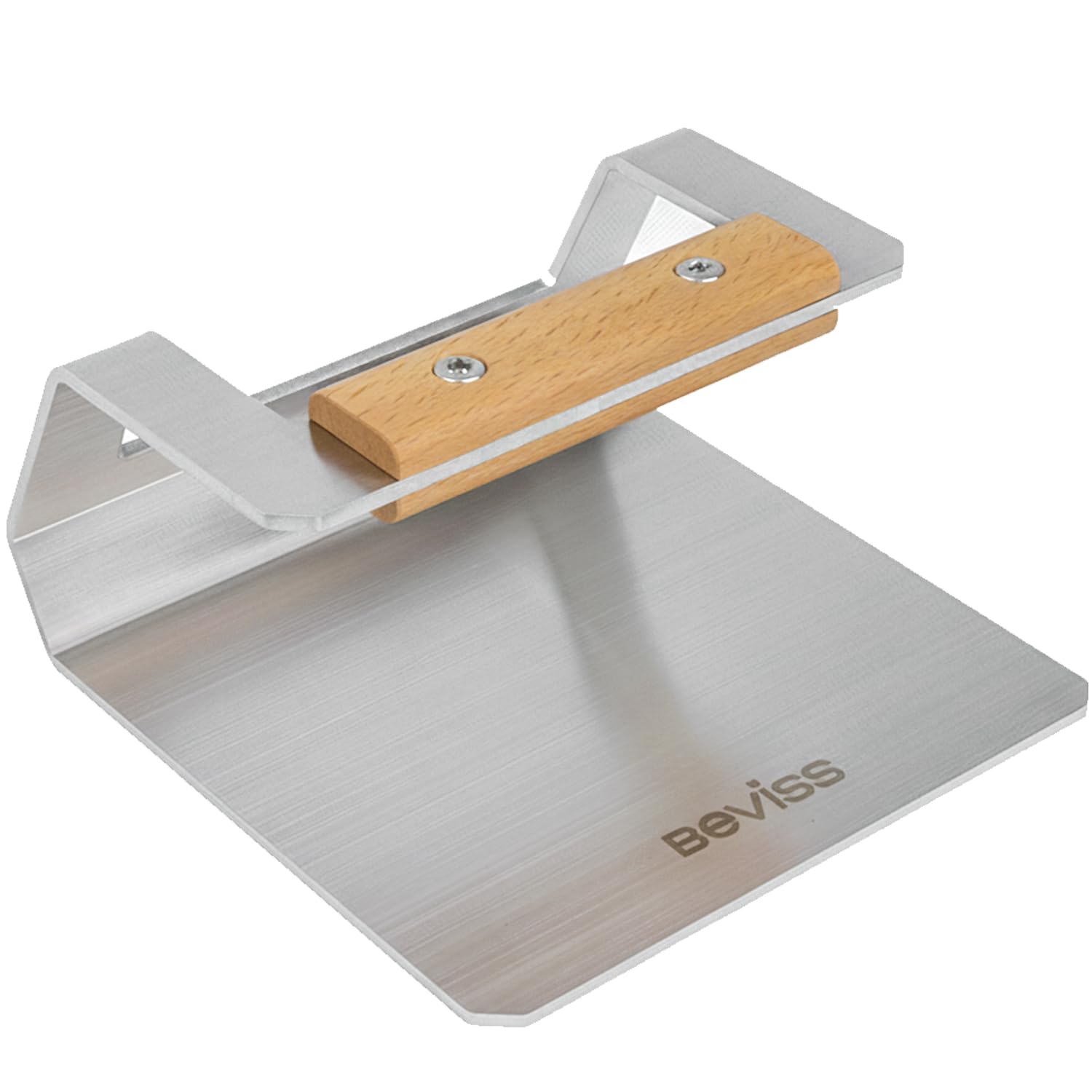 BEVISS smash burger press top view highlighting 6.3-inch patty area for even burgers