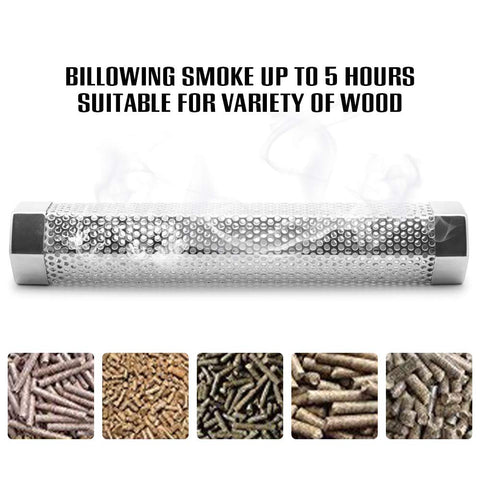 BEWAVE pellet smoker tube with free brush for easy cleaning after sessions