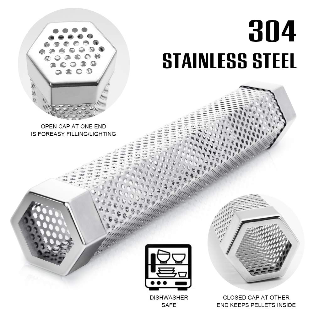 BEWAVE pellet smoker tube fits many grill setups for versatile smoking