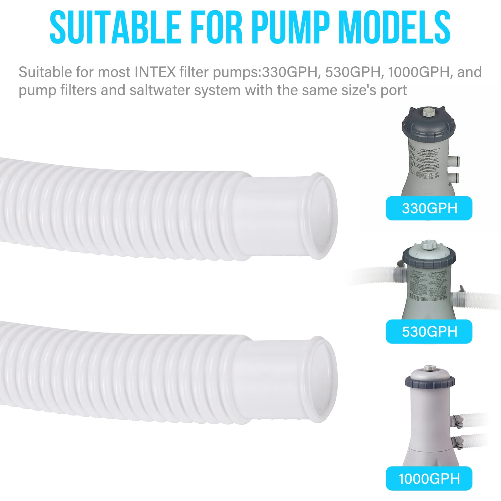 BEWAVE hose includes clamps for secure connections during filtration.