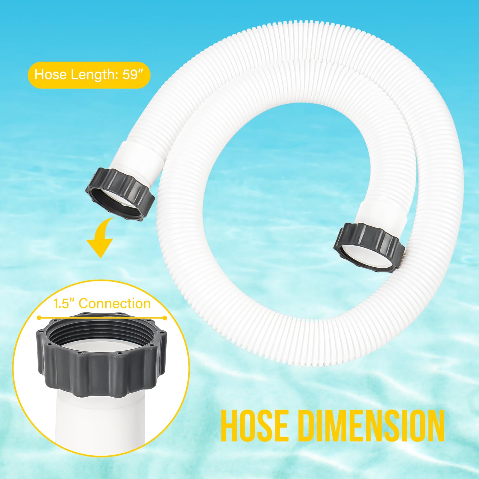 BEWAVE hose with end nuts on both ends for quick replacement