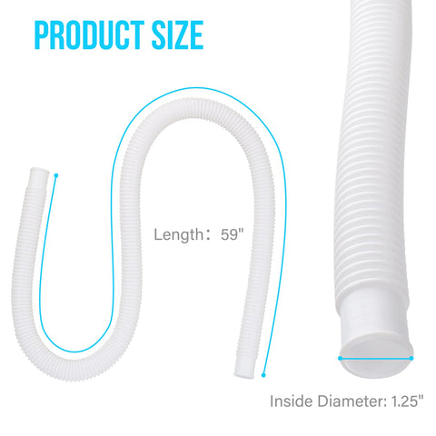 BEWAVE hose length 59 inches, flexible setup for various pool layouts.