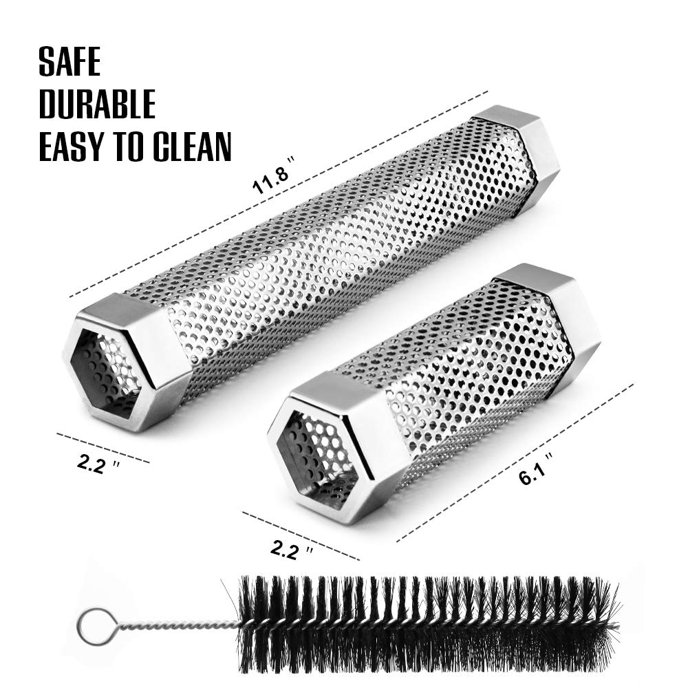 BEWAVE stainless steel smoker tube highlights durable construction for lasting performance