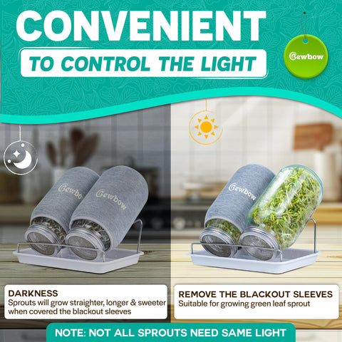 Bewbow blackout sleeves control light exposure for straight, sweet sprouts