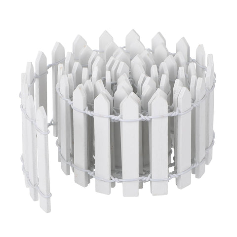 Bewudy 35inch fairy garden fence in white for dollhouses and mini landscapes.