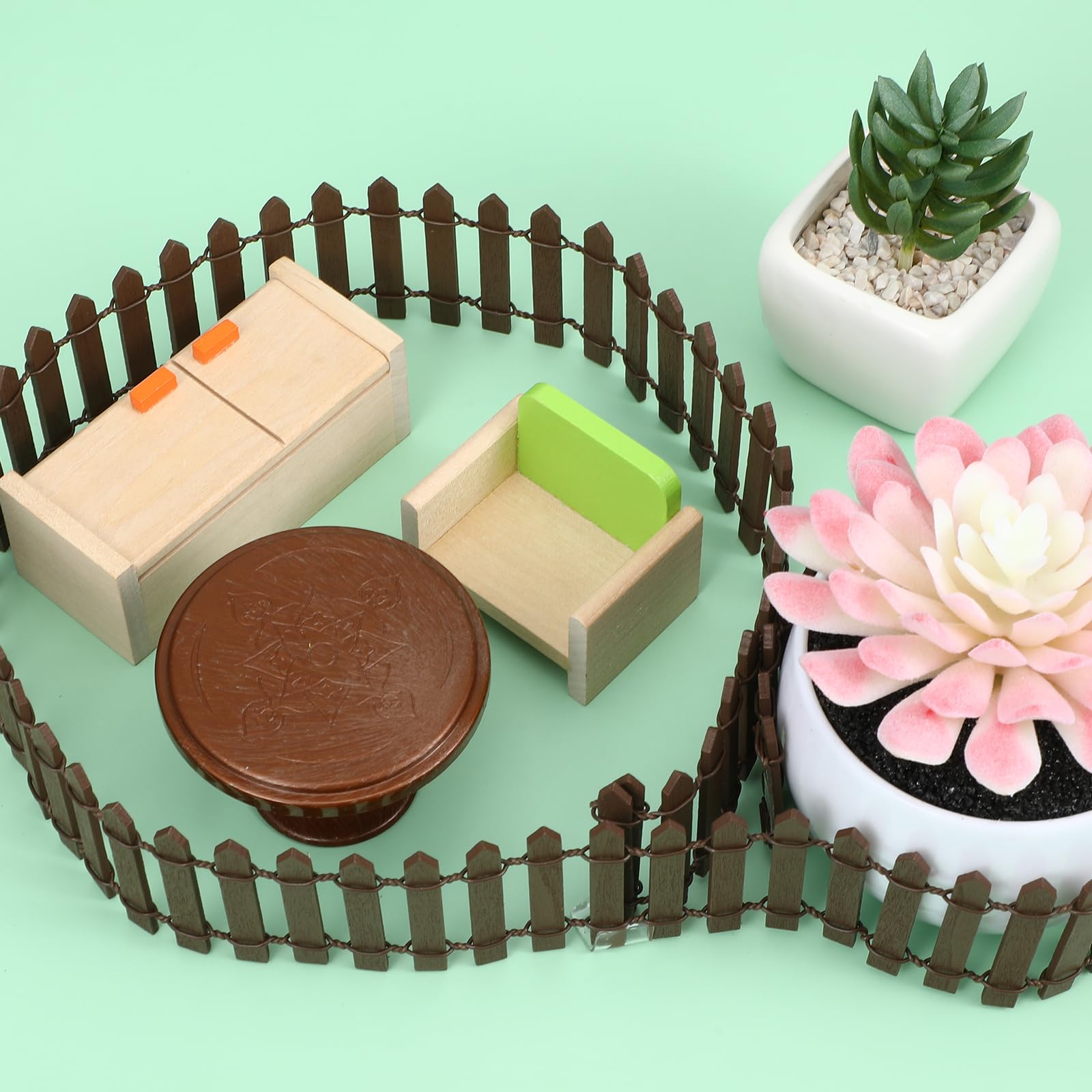 Bewudy Christmas diorama fence miniature for festive mini scenes