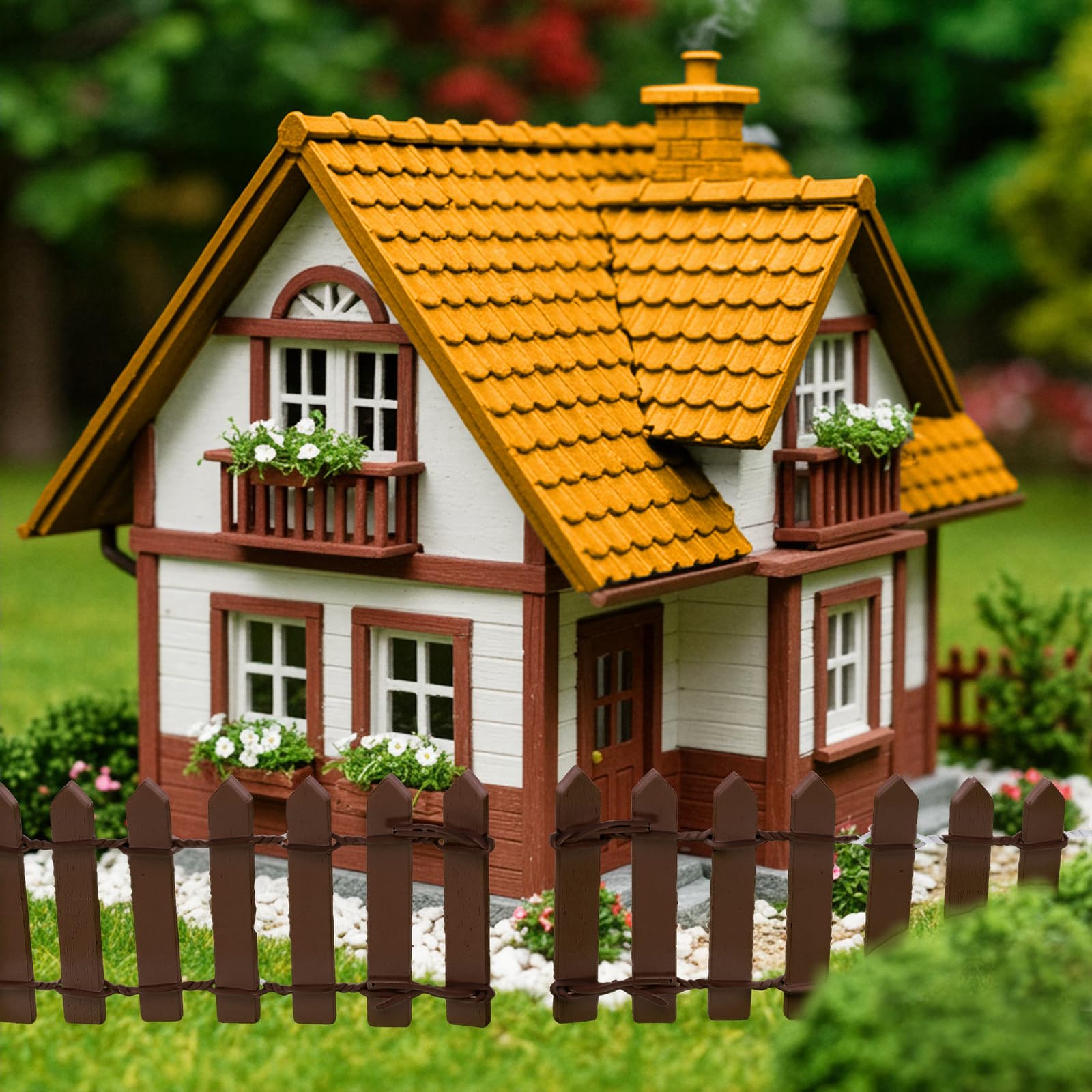 Bewudy DIY fairy garden fence decorative piece for dollhouses and landscape dioramas