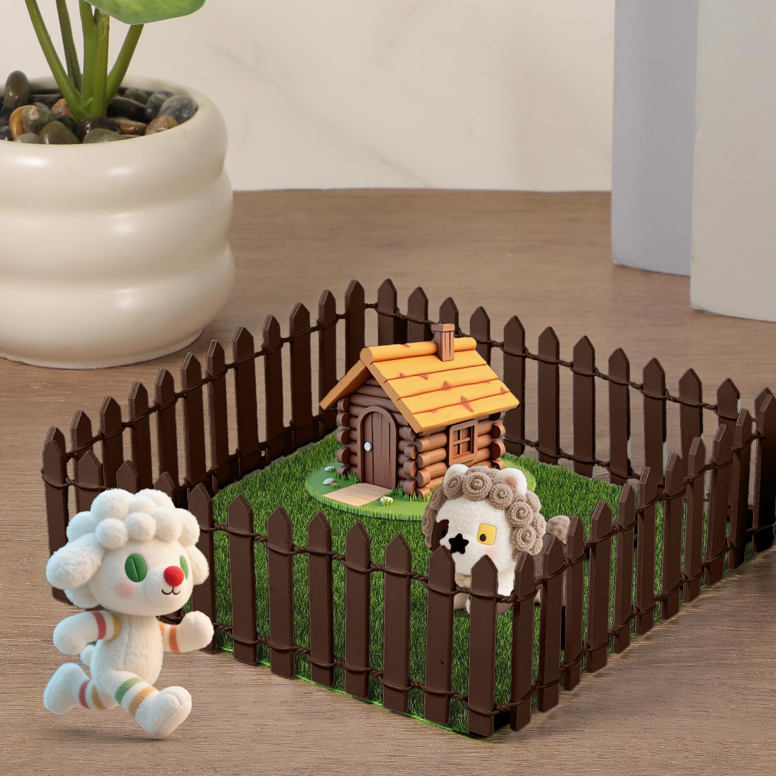 Bewudy succulent garden fence dollhouse decor for charming borders