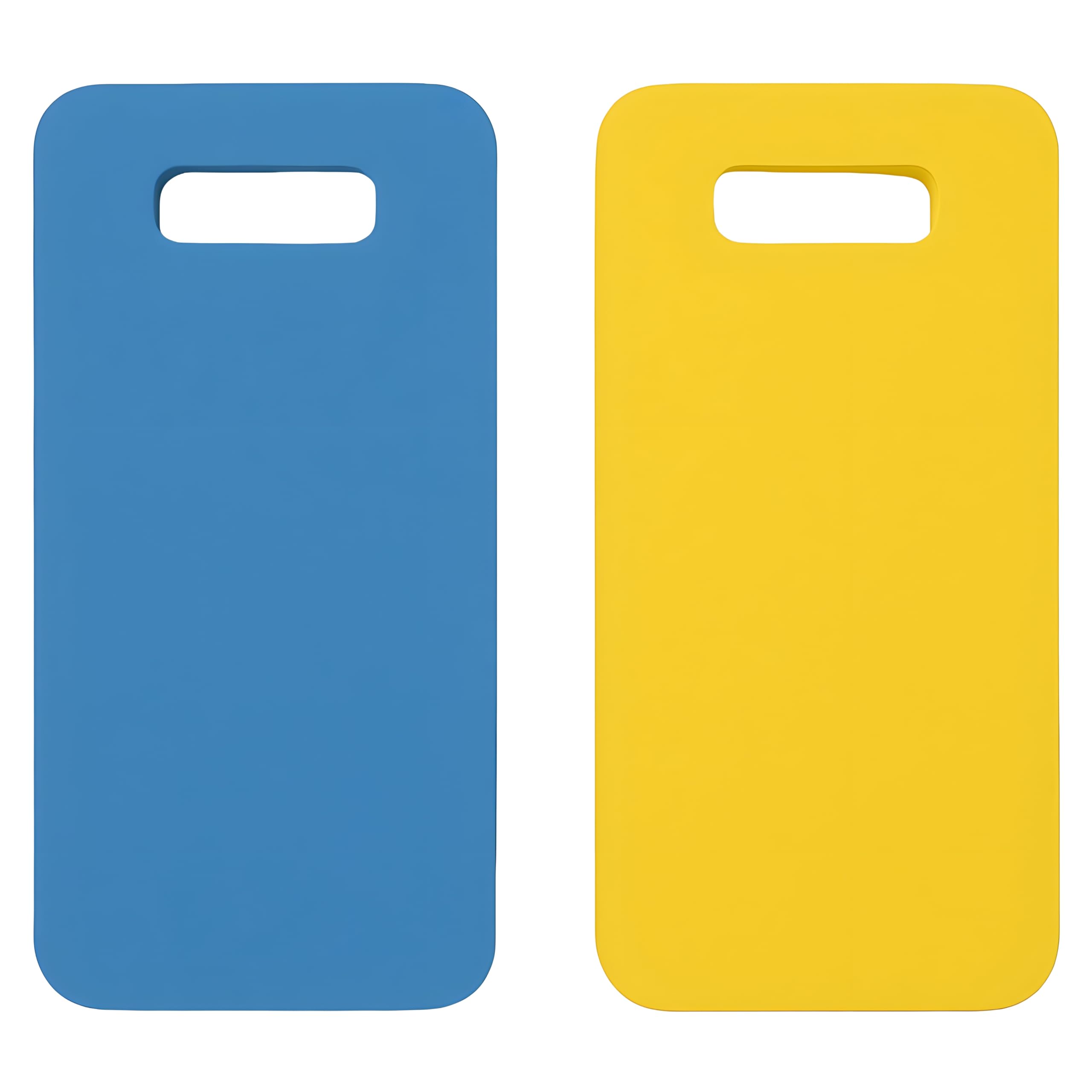 Bexter kneeling pad blue side view reduces knee pressure while cleaning floors.
