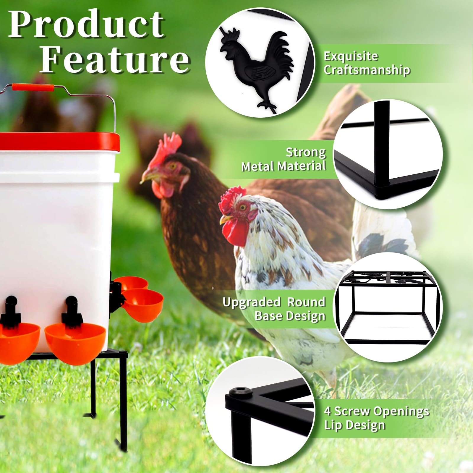 Beyoogeem waterer stand top view—large base protects flooring.